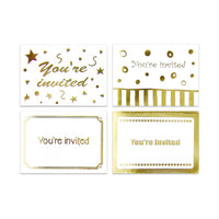 8 tarjetas de invitación con estampación en caliente + sobres, 8 diseños