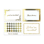 8 tarjetas de invitación con estampación en caliente + sobres, 8 diseños