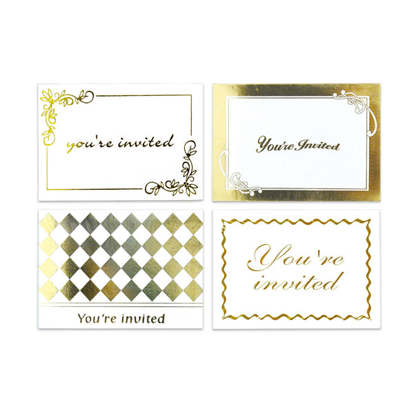 8 tarjetas de invitación con estampación en caliente + sobres, 8 diseños