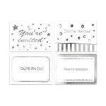 8 tarjetas de invitación con estampación en caliente + sobres, 8 diseños