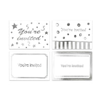 8 tarjetas de invitación con estampación en caliente + sobres, 8 diseños