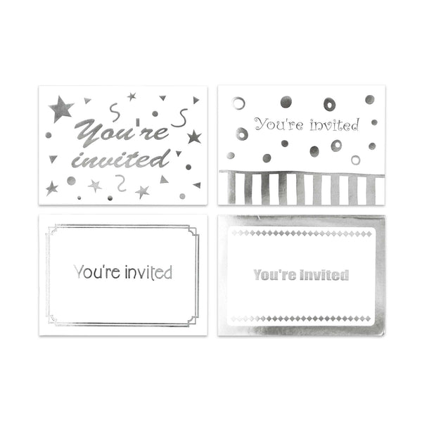 8 tarjetas de invitación con estampación en caliente + sobres, 8 diseños