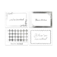 8 tarjetas de invitación con estampación en caliente + sobres, 8 diseños