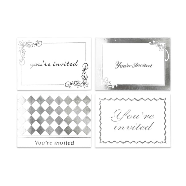 8 tarjetas de invitación con estampación en caliente + sobres, 8 diseños