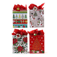 Small Christmas Holiday Fortune Printed Bag, 4 Designs