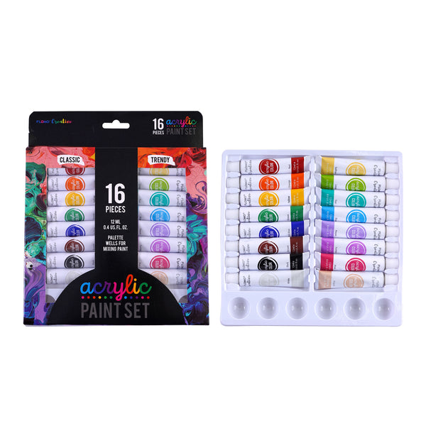 16Pk 12Ml Acrylic Paints