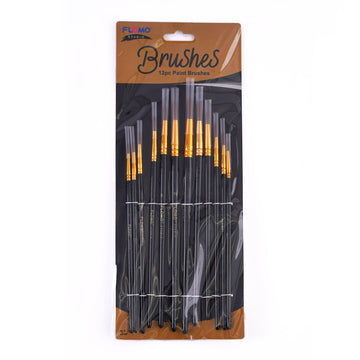12Ct Black Handle Brushes (2/48)