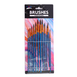 12Pk Spike Head Brush Set - Blue Pearlized Wood Handles