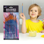 12Pk Spike Head Brush Set - Blue Pearlized Wood Handles