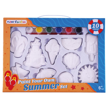 10Ct Paint Your Own Summer Party Set With 6 Paint Pots And Paint Brush