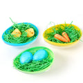 Huevo de Pascua de 5.25", con decoración de espuma de Pascua y hierba, 3 surtidos,