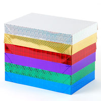 Cajas de regalo holográficas medianas, 3Pk, 6 colores