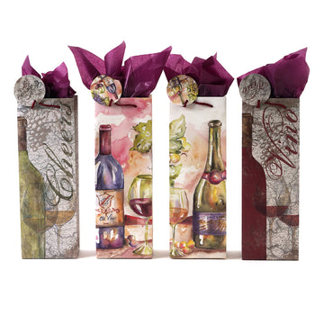 Bottle Vino For All Printed Bag, 4 Designs