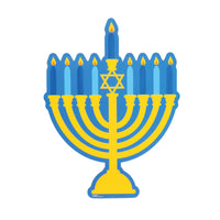6Pcs 10" Hanukkah Hot Stamping Recortes, 4 diseños
