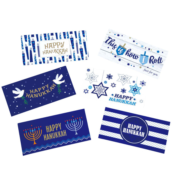 Navidad-6Ct Hanukkah Money Holders With Envelopes, 3.5" X 7.25", 6 diseños surtidos
