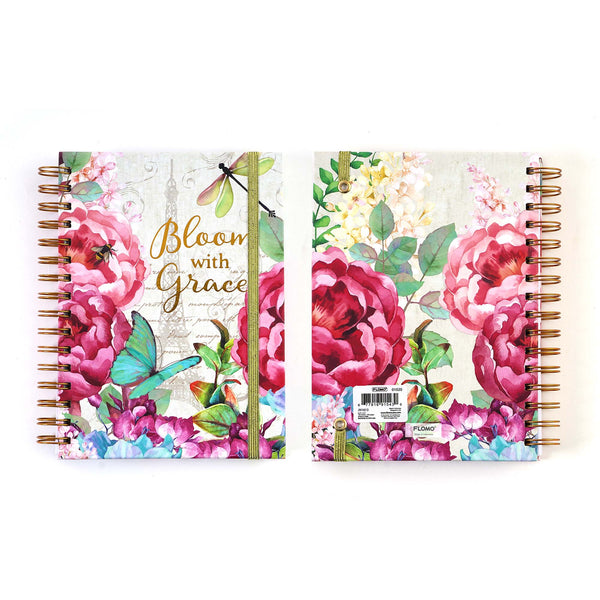 160 Sht Jumbo Spiral Hot Stamp Journal, French Florals, 8.5"X6.25", 2 Designs
