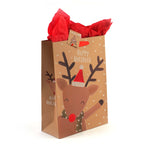 2Pk Extra Large Hello Christmas Kraft Hot Stamp Bag, 4 Designs