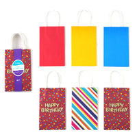 6Pk Narrow Medium Treat Favor Bags White Kraft Bag