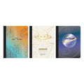 Libro de composición de 100 hojas, digital, planeta, nave espacial, 9.75" X 7.5", 3 diseños