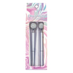 2Pk Metal Pen With Disco Ball, Medium Point, Black Ink