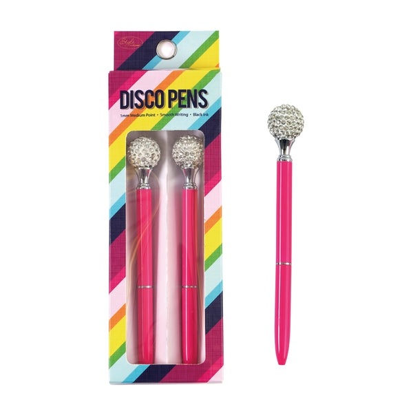 2Pk Metal Pen With Disco Ball, Medium Point, Black Ink