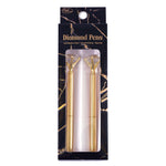 2Pk Metal Pen With Diamond, Medium Point, Black Ink