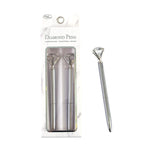 2Pk Metal Pen With Diamond, Medium Point, Black Ink