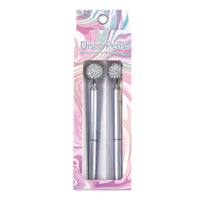 2Pk Metal Pen With Disco Ball, Medium Point, Black Ink, 2 Styles