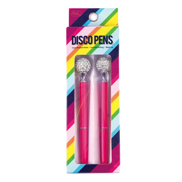 2Pk Metal Pen With Disco Ball, Medium Point, Black Ink, 2 Styles