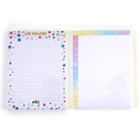 2Pk 80 Sheet Legal Pads, Sparkle Dot 11.5"L X 8.5"W, 2 Designs