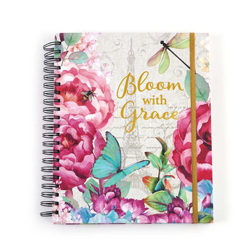 140Sht/280Pge Mega Spiral Hard Cover H/Stamp Notebk,Beach/Bloom, 11.25"X9.25", 2 Designs