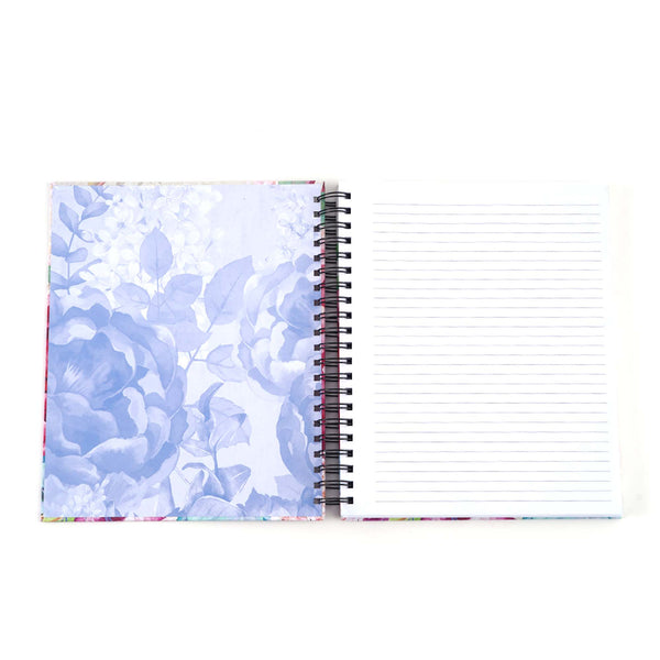 140Sht/280Pge Mega Spiral Hard Cover H/Stamp Notebk,Beach/Bloom, 11.25"X9.25", 2 Designs