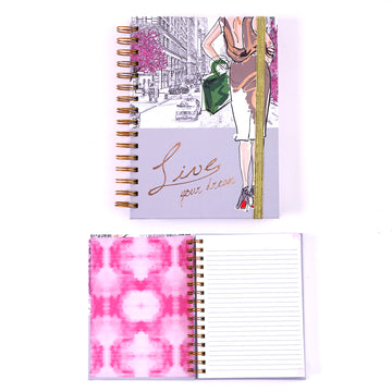 160 Sht Jumbo Spiral Fashionista Hot Stamp Journal, 8.5"X6.25"