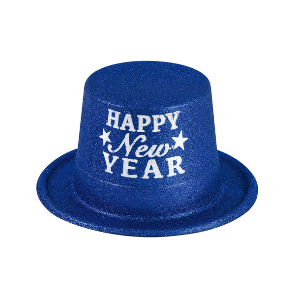 Sombrero de copa con brillo de Año Nuevo, 11.2" X 9.6" X 4.7", 4 colores