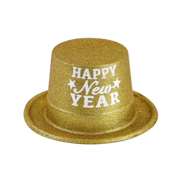 Sombrero de copa con brillo de Año Nuevo, 11.2" X 9.6" X 4.7", 4 colores