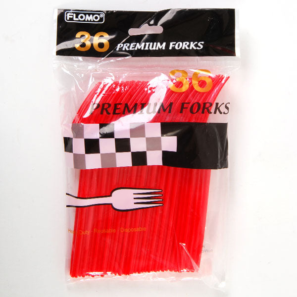 36 Tenedores rojos de primera calidad