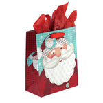 3Pk Large Check Plaid Christmas Uv Varnish Bag, 4 Designs