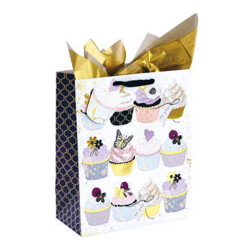 Bolsa de Cupcakes y Flores Grandes Fiesta de Brillo/Sello Caliente Premium Plus, 4 Diseños