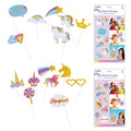 8Pcs 12" Unicorn Photo Props With Hot Stamping, 2 Surtidos