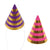 8Pk 3" Brights Stripe Mini Hat con Hot Stamp