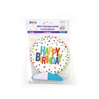 3Pk Birthday Dots Honeycomb Centerpieces