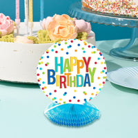 3Pk Birthday Dots Honeycomb Centerpieces