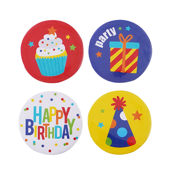 8Pk Birthday  Party Buttons