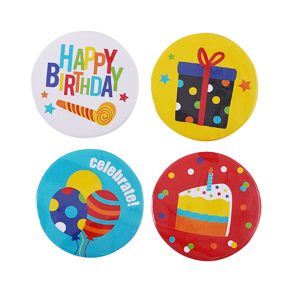 8Pk Birthday  Party Buttons