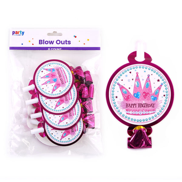 8Pk Princess Blowouts With Hot Stamping