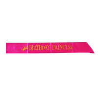 Birthday Princess Sash 62.5"L X 3.75"W Gold Hot Stamping