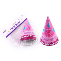 8Pk Birthday Princess Party Hats W/ Hot Stamp