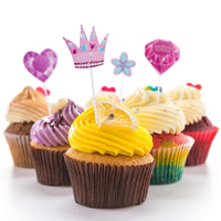 12Ct Princess Party Cupcake Topper With Hot Stamping, 4 Designs Assorted