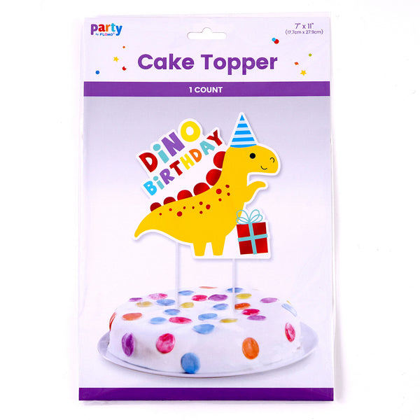 Dinosaur Party Cake Topper With Hot Stamp, 7" X 11"