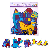 6Pk Dinosaur Party Cut Outs With Hot Stamp